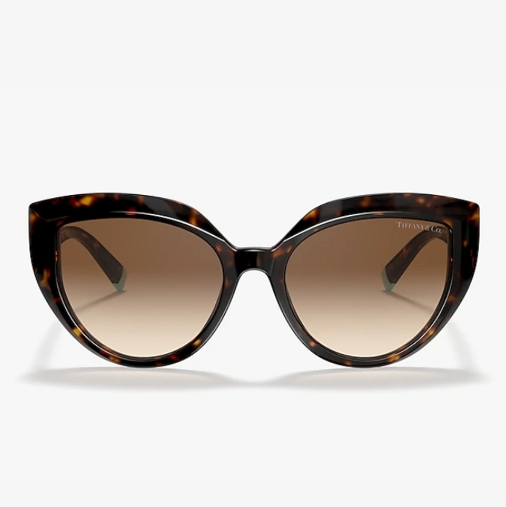 Tiffany & Company TF4170 Logo T Cat Eye Sunglasses in Havanah Brown.  MA#621